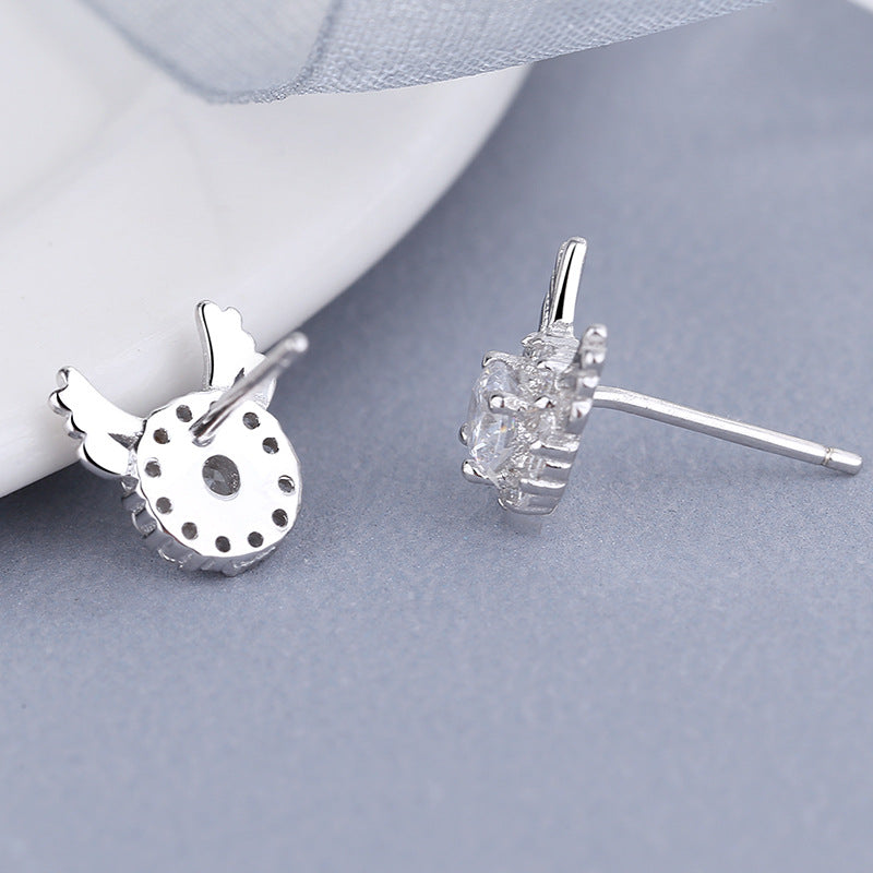 Women's earrings with sparkling crystals and playfully designed wings Style and Serve