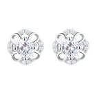 Women's stud earrings with delicate flower design and sparkling crystals Style and Serve