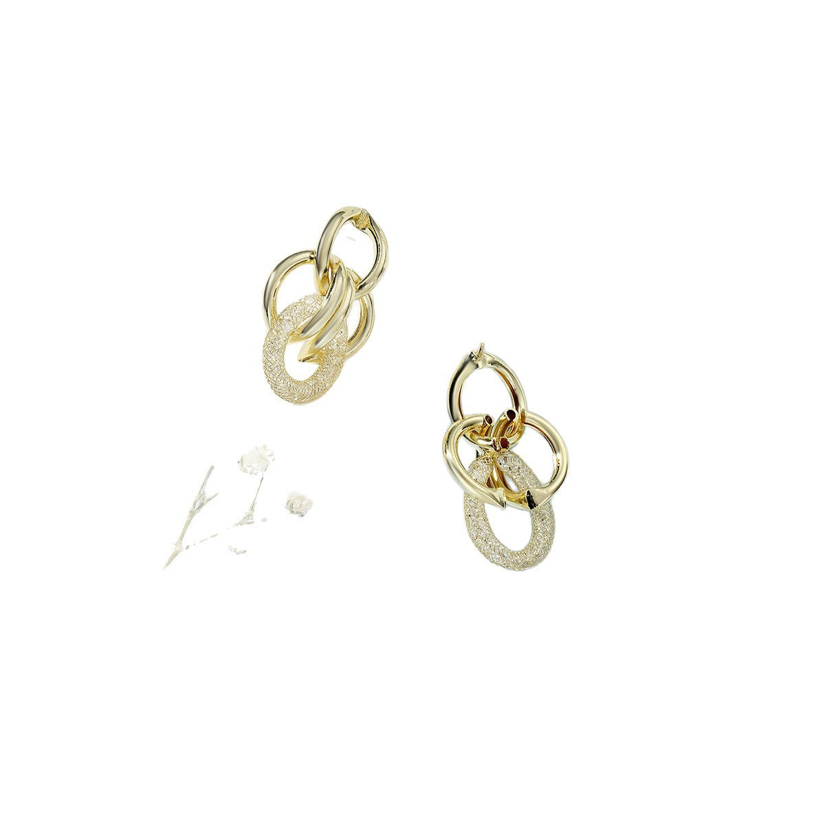 Women's Hanging Earrings with Luxurious, Sculptural Design Style and Serve