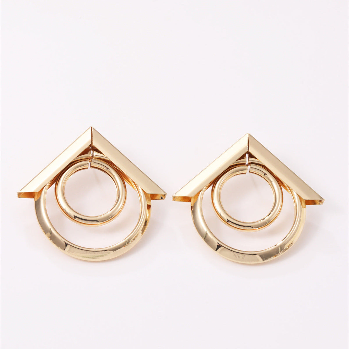 Women's Hanging Earrings with Elegant, Curved Ring Design Style and Serve