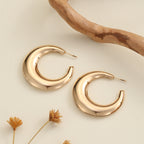 Women's Hanging Earrings in Modern Crescent Design Style and Serve