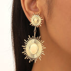 Women's Hanging Earrings in Modern Radiant Design Style and Serve