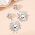 Women's Hanging Earrings in Modern Radiant Design Style and Serve