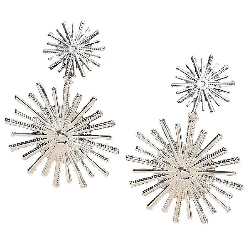 Women's Hanging Earrings in Modern Radiant Design Style and Serve
