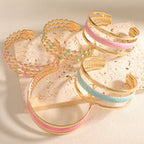 Women Open Bangle with Artistic Relief Design Style and Serve