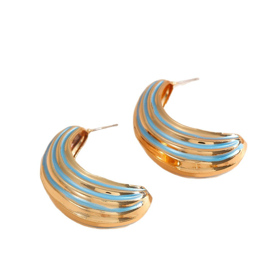 Women Hanging Earrings with Luxurious Gold and Pink Finish Style and Serve