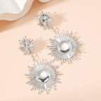 Women's Hanging Earrings in Modern Radiant Design Style and Serve