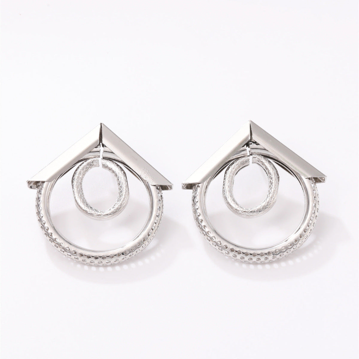 Women's Hanging Earrings with Elegant, Curved Ring Design Style and Serve