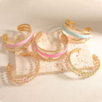 Women Open Bangle with Artistic Relief Design Style and Serve