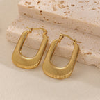 Women's Hanging Earrings with Integrated, Textured Design Style and Serve