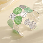 Ladies Open Bangle with Intricate Circle Design Style and Serve