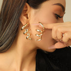Women's Hanging Earrings with Elegant, Curved Design Style and Serve