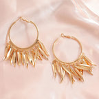 Women Hanging Earrings with Elegant Decorative Leaf Design Style and Serve