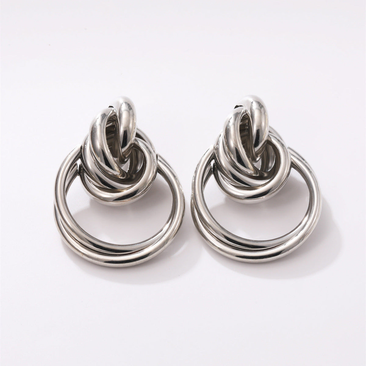 Women's Hanging Earrings with Elegant, Curved Ring Design Style and Serve