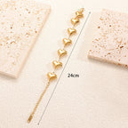 Ladies' bracelet with elegant heart design and fine link chain Style and Serve