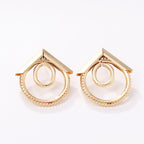 Women's Hanging Earrings with Elegant, Curved Ring Design Style and Serve