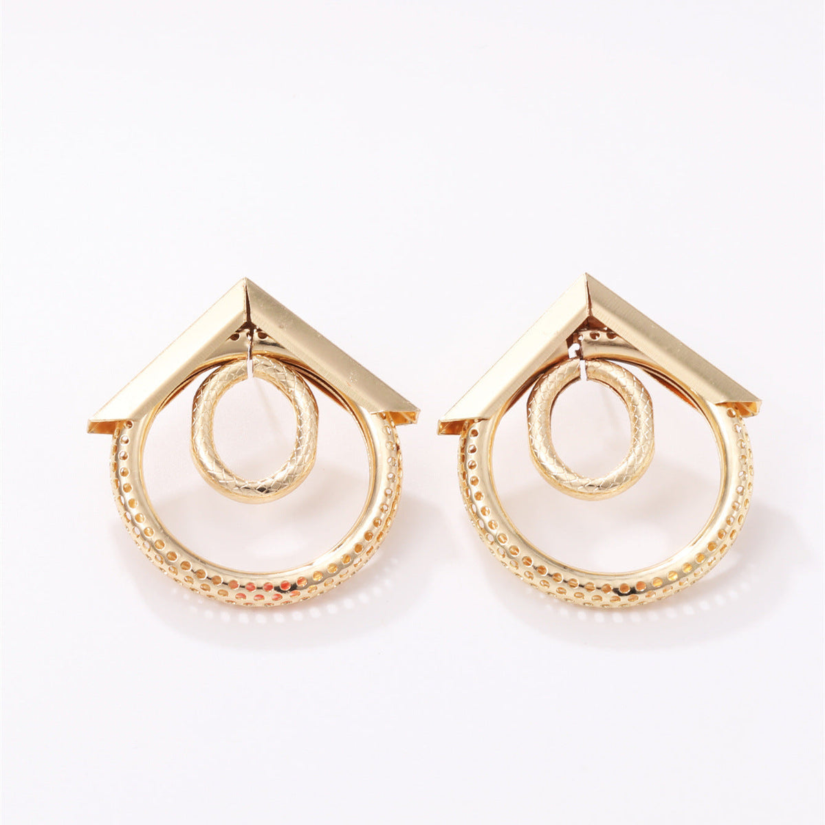 Women's Hanging Earrings with Elegant, Curved Ring Design Style and Serve