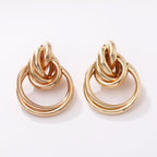 Women's Hanging Earrings with Elegant, Curved Ring Design Style and Serve