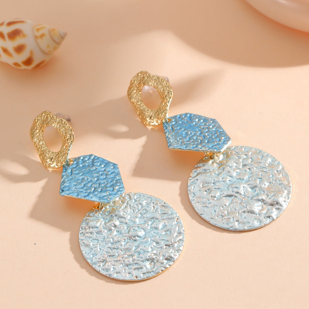 Women's Hanging Earrings with Modern Geometric Design Style and Serve
