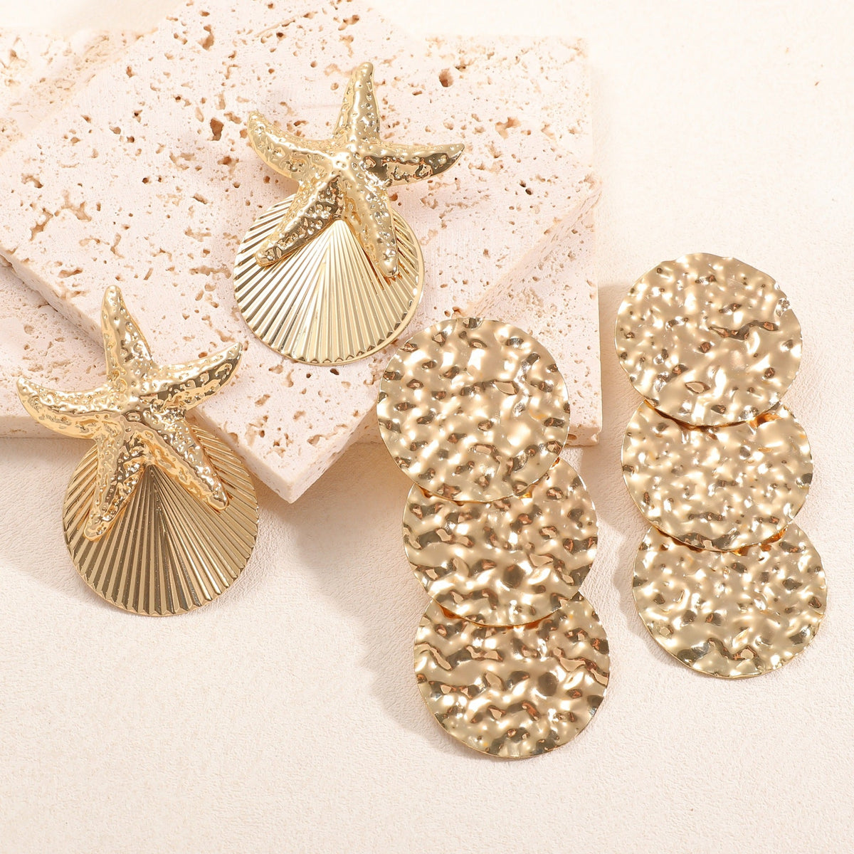 Women's ear clips in luxurious shell and starfish design Style and Serve
