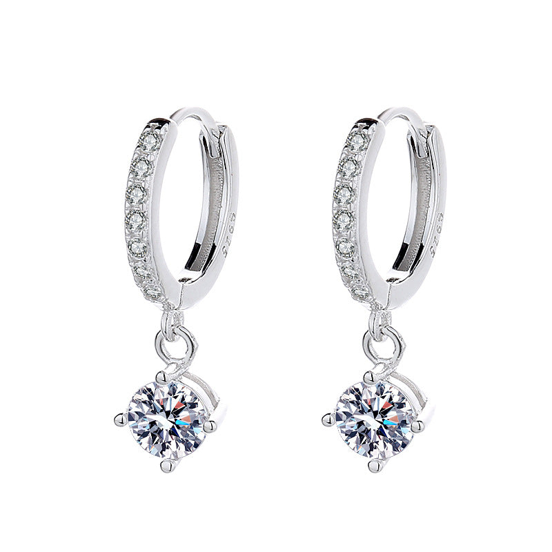 Ladies earrings with sparkling crystals and high-quality gold plating Style and Serve