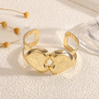 Women's Open Bangle with Elegant Heart Shape Style and Serve