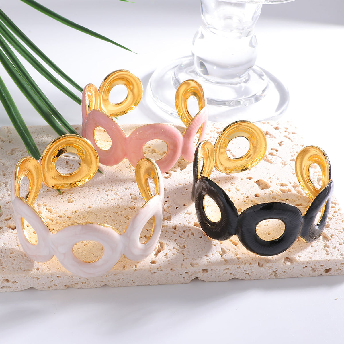 Ladies Open Cuff Bracelet with Crossed Design Style and Serve