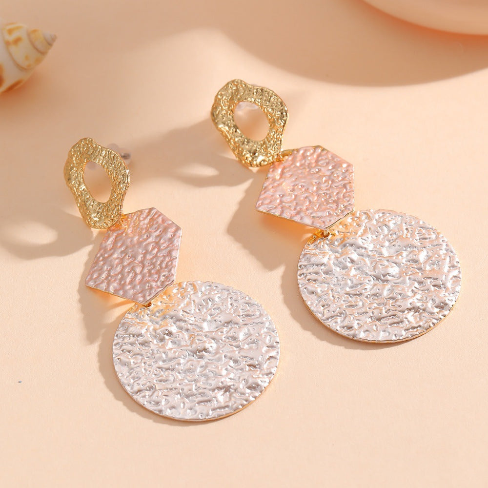 Women's Hanging Earrings with Modern Geometric Design Style and Serve