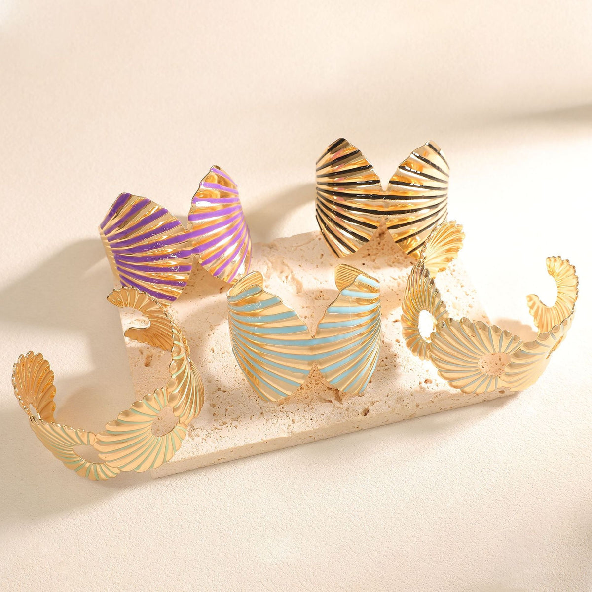 Women's bangle with elegant shell design Style and Serve