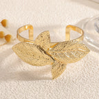 Ladies' bangle with artistic leaf design Style and Serve