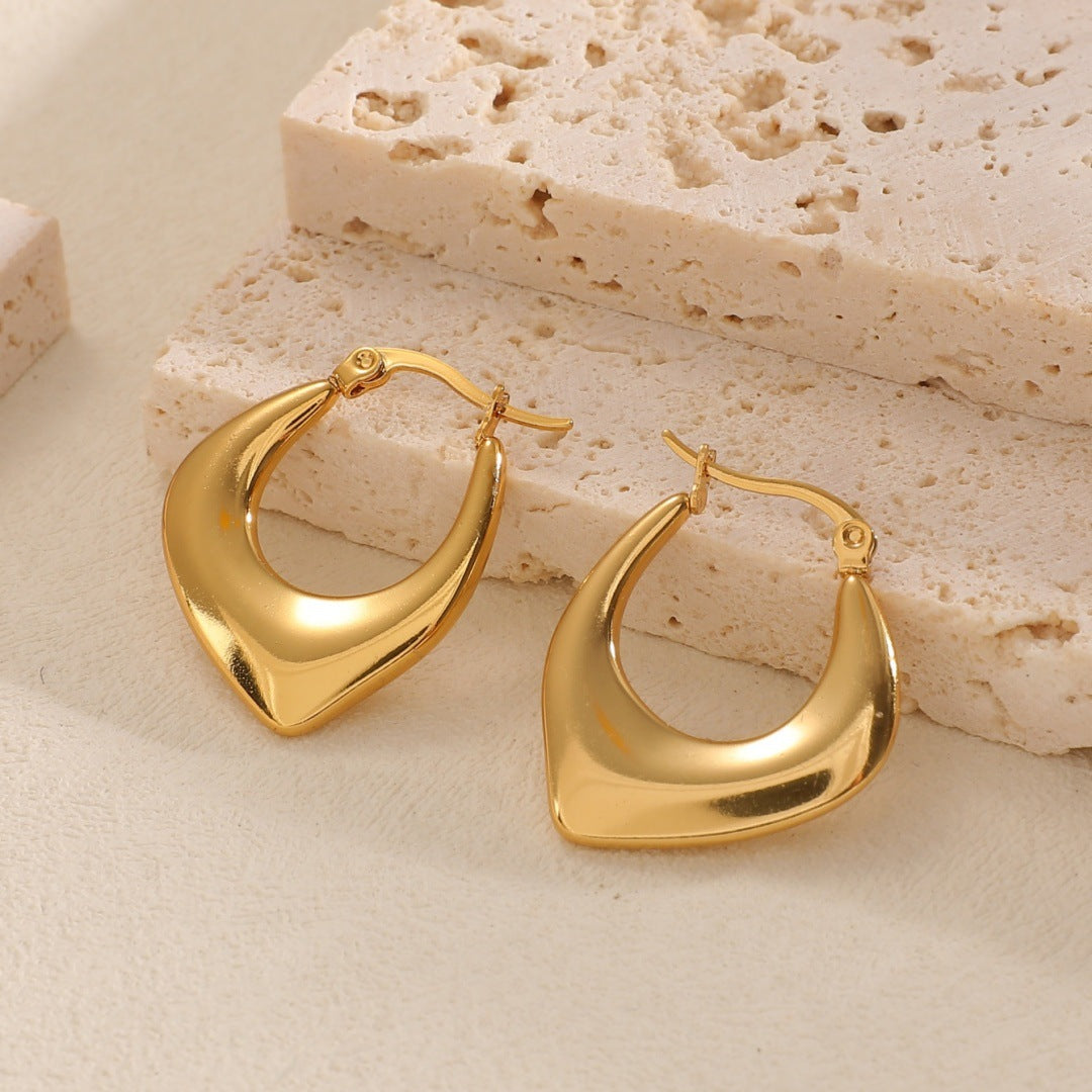 Women's Hanging Earrings with Integrated, Textured Design Style and Serve