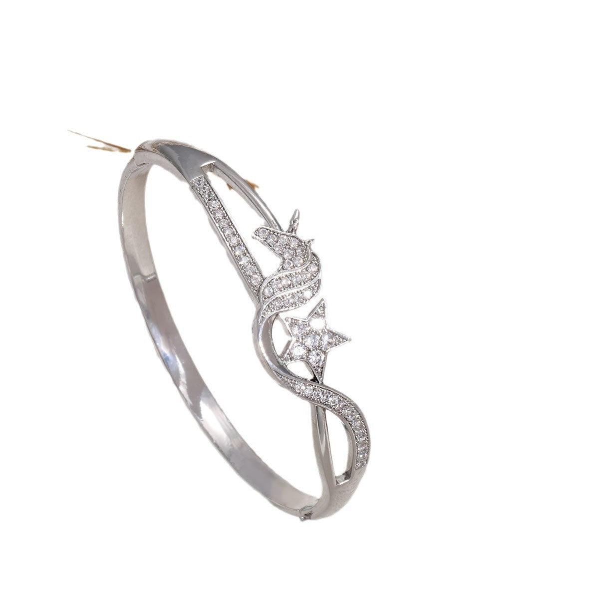 Women's bangle with elegant infinity pattern and sparkling zirconia Style and Serve