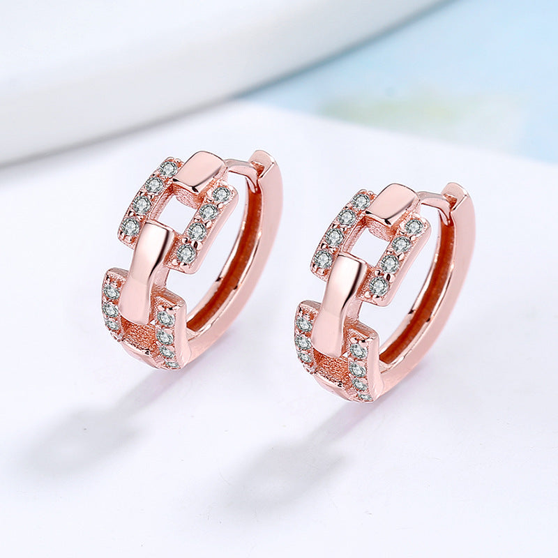 Ladies earrings with sparkling zirconia and modern design Style and Serve