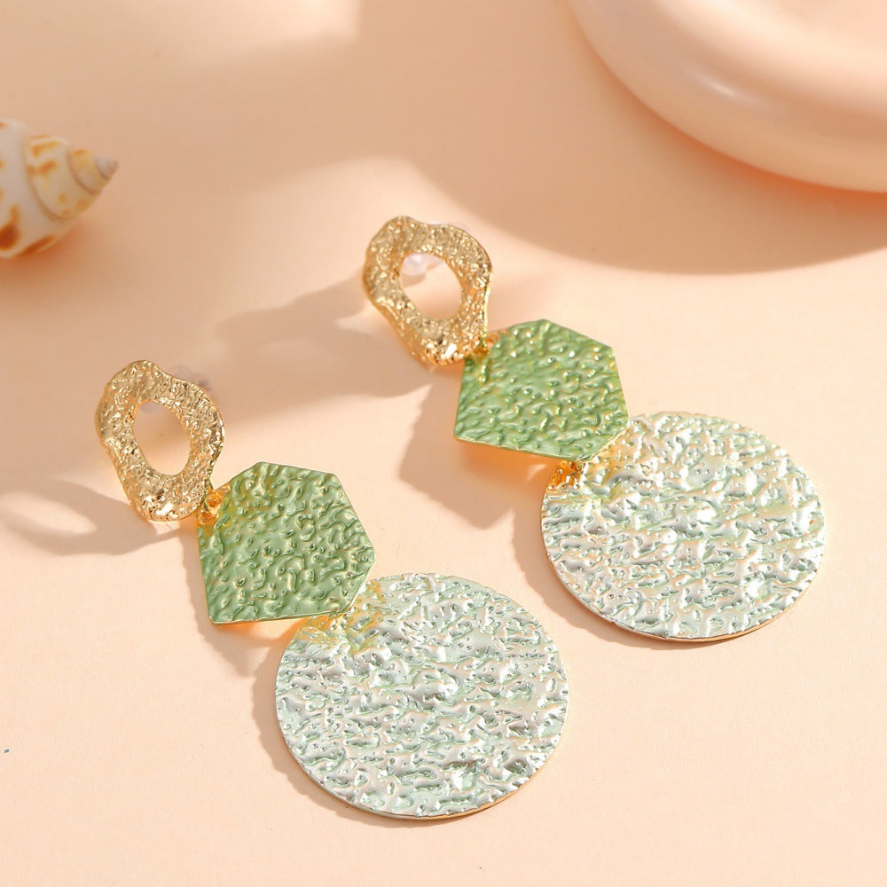 Women's Hanging Earrings with Modern Geometric Design Style and Serve
