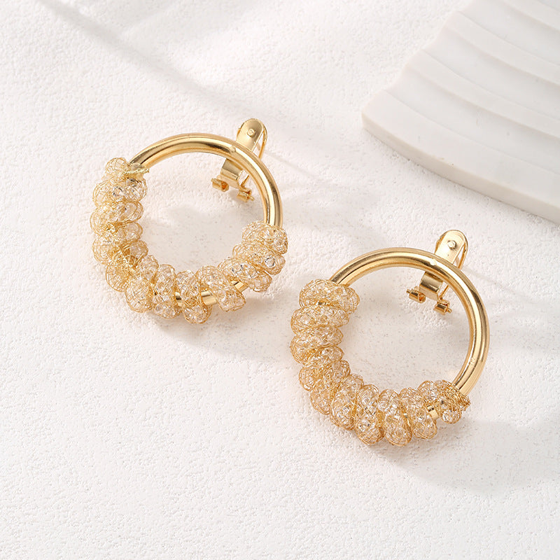 Women's Hanging Earrings with Artistic Spiral Structure Style and Serve