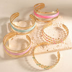 Women Open Bangle with Artistic Relief Design Style and Serve