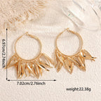 Women Hanging Earrings with Elegant Decorative Leaf Design Style and Serve