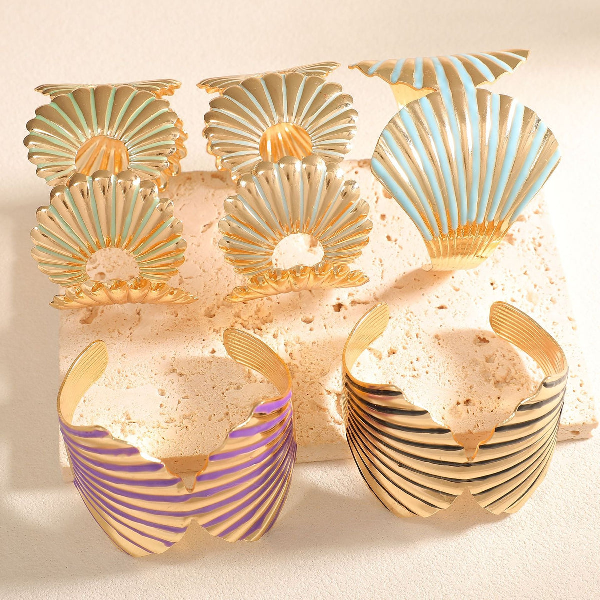 Women's bangle with elegant shell design Style and Serve